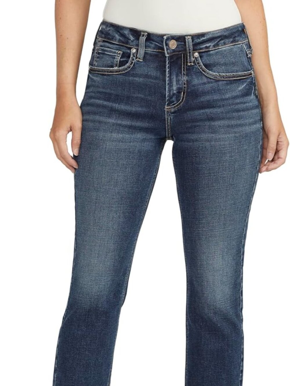 👖👖GREAT FITTING JEANS! SILVER SUKI STRAIGHT CURVY CROP! 27 X 23.5